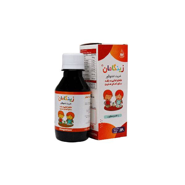 شربت گیاهی اشتهاآور گل سرخ زينگامان سلامت گستر آرتیمان 120 میلی لیتر