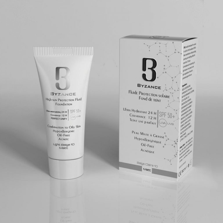 ضد آفتاب کرم پودری مناسب پوست چرب شماره 10 بیزانس ۳۰ میلی لیتر SPF50+